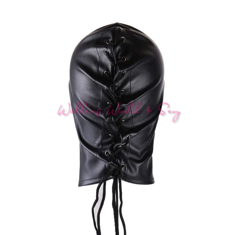 YUELV Pu Leather Slave Hood Full Head Bondage Headgear Restraints Fetish Harness Sex Mask Adult Game For Couples BDSM Products | Красота и