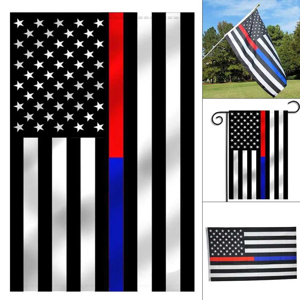 Черные Американские полицейские звезды полосы знак баннеры США флаг квадратный