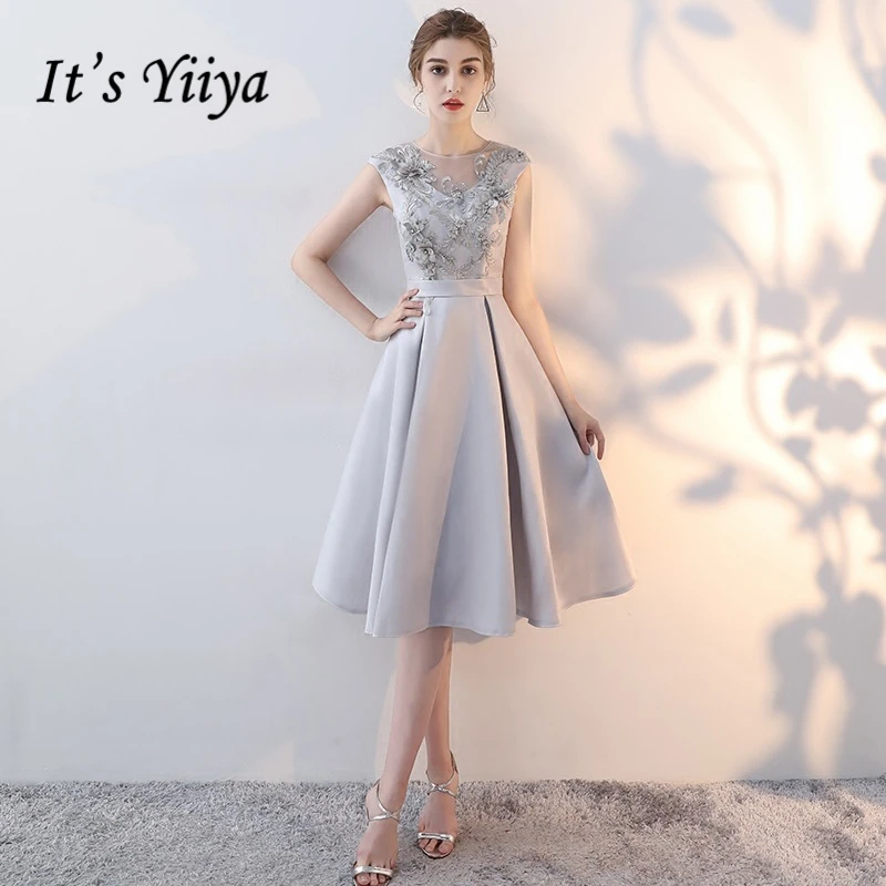 Вечерние платья без рукавов It's Yiiya кружева Цветочные Sexy Backless зашнуровать Мода