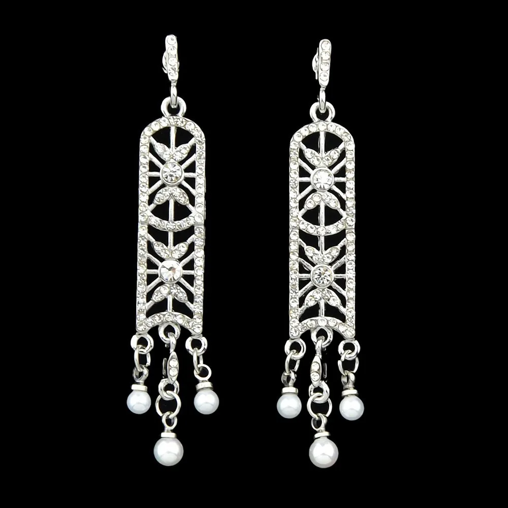 Элитный бренд люстра Серьги серебро Цвет с горный хрусталь моделируется