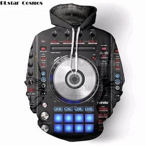 Мужская толстовка с капюшоном и 3D-принтом, для диджея, дискотеки
