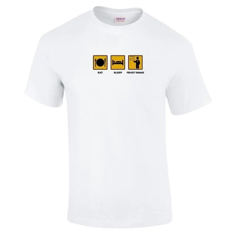 Футболка с надписью Eat Sleep PROJECT MANAGE Organising Work Funny 16 цветов до 3XL новые футболки