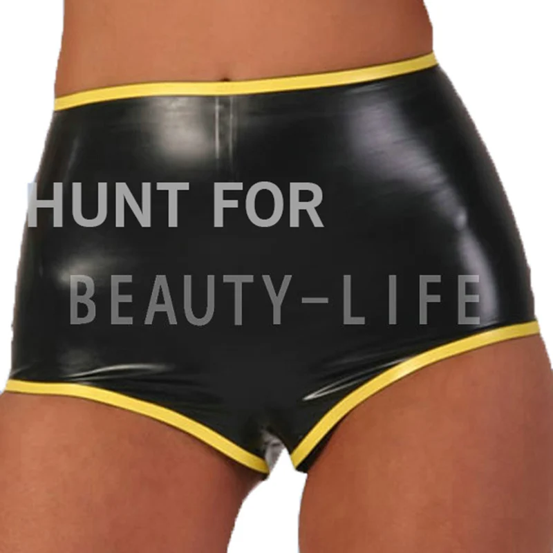 BEFITU латексное нижнее белье для женщин Фетиш Короткие штаны; Мягкое удобное размера плюс натуральный ручной работы
