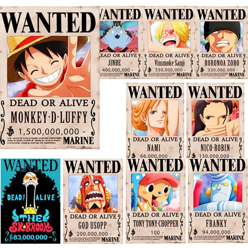 One piece Wanted плакаты 10*(42x29 см) мультфильм аниме крафт бумага обои наклейки подарок