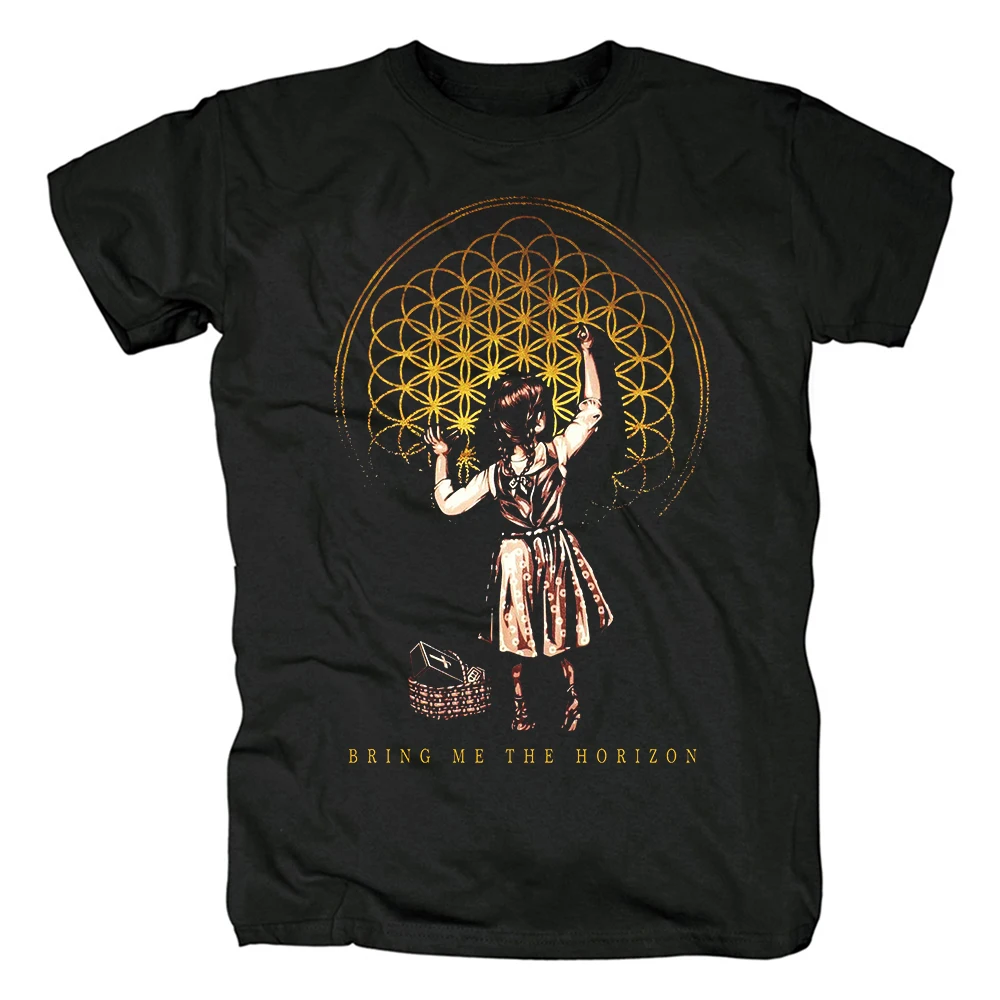 Футболка из хлопка с надписью bring me the horizon|Мужские футболки| |