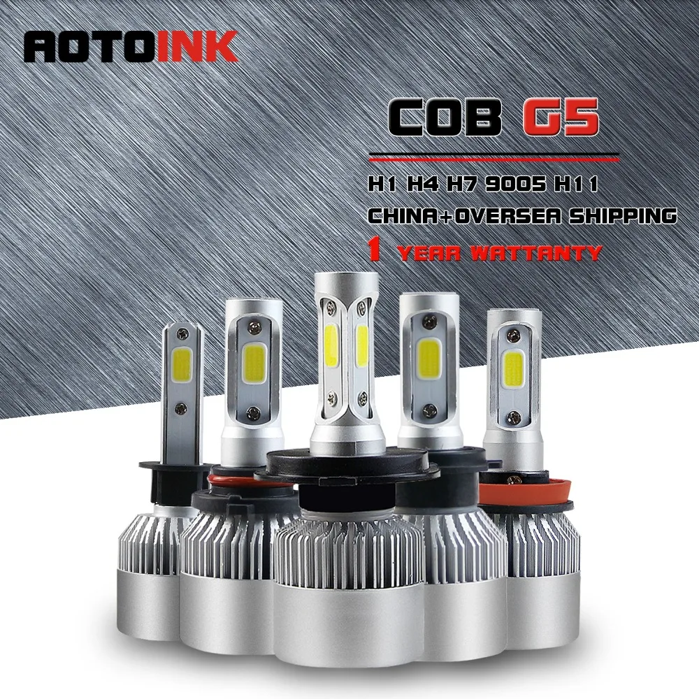 

AOTOINK Car Headlights Chip LED 12V 24V H4 Car Head Lamp H7 Lights 72W 8000LM Head Bulbs H1 H13 LED Car Styling 9005 9006