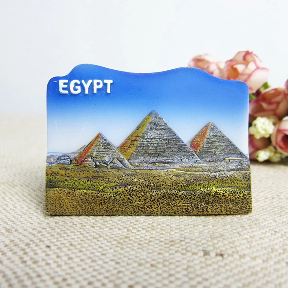 Egypt Khufu Pyramid Tourist Souvenirs Fridge Magnets Handmade Resin 3D Refrigerator Magnetic Stickers Home Decor Decoration | Дом и сад