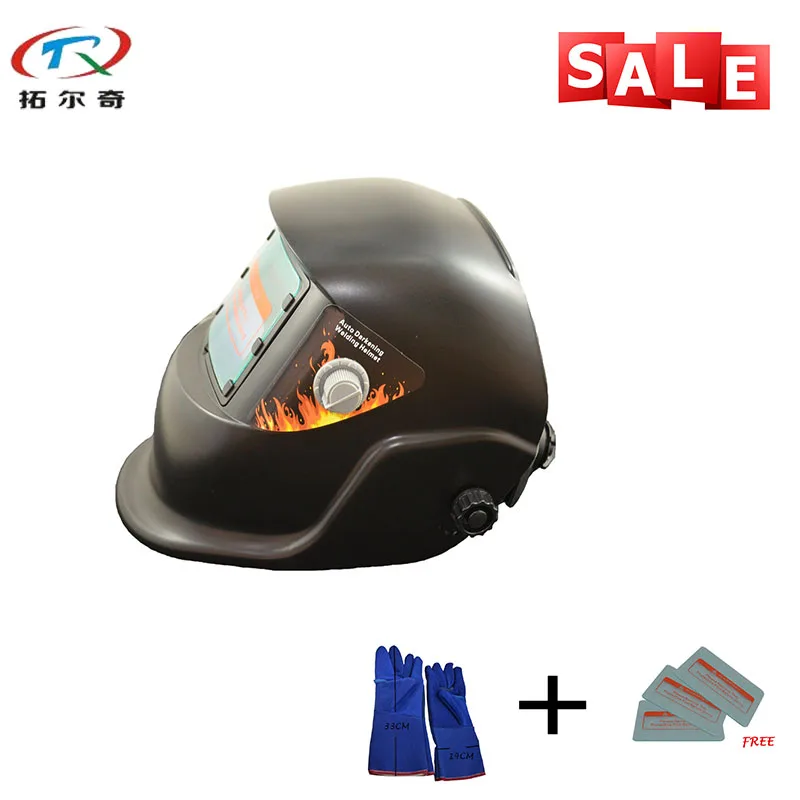 

Бесплатные синие перчатки с функцией шлифовки, литиевая батарея Mig Tig Arc, сварочный шлем с автоматическим затемнением, TRQ-HS01 с 2233de -BG