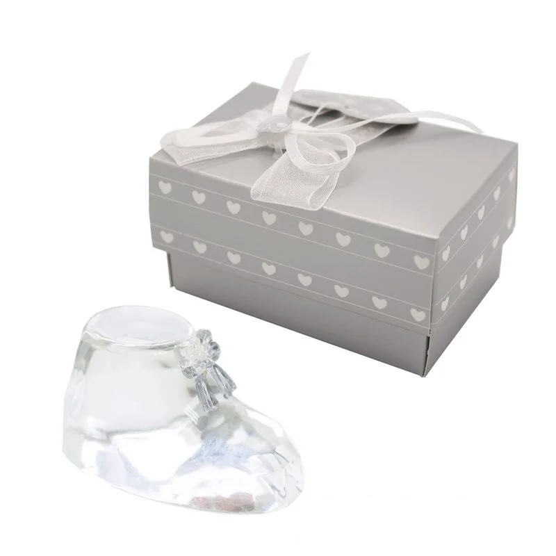 

50pcs Christening Return Gifts Choice Crystal Baby Shoe Baptism Souvenir Baby Shower Favors Birthday Party Gifts WB83