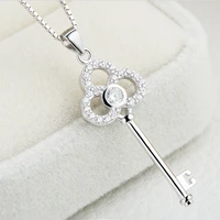 1pc long key with micro zircon crystalskorean style box chain female jewelry for love couple friend girls