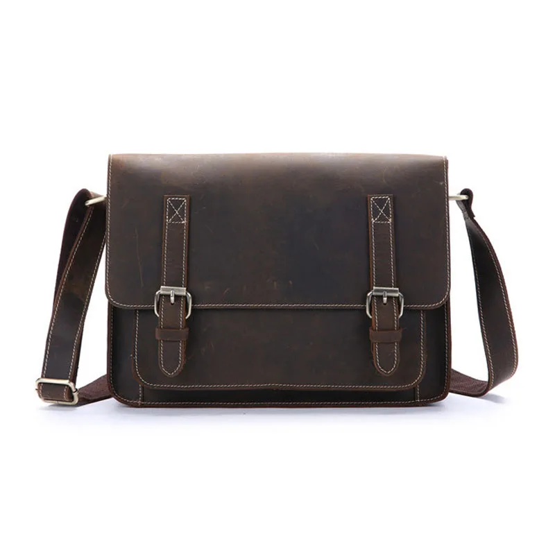 Genuine Leather Messenger Men Business Briefcase 13.3 Inches Laptop Bag Men's Shoulder Handbag Crossbody Large Capacity Tote |