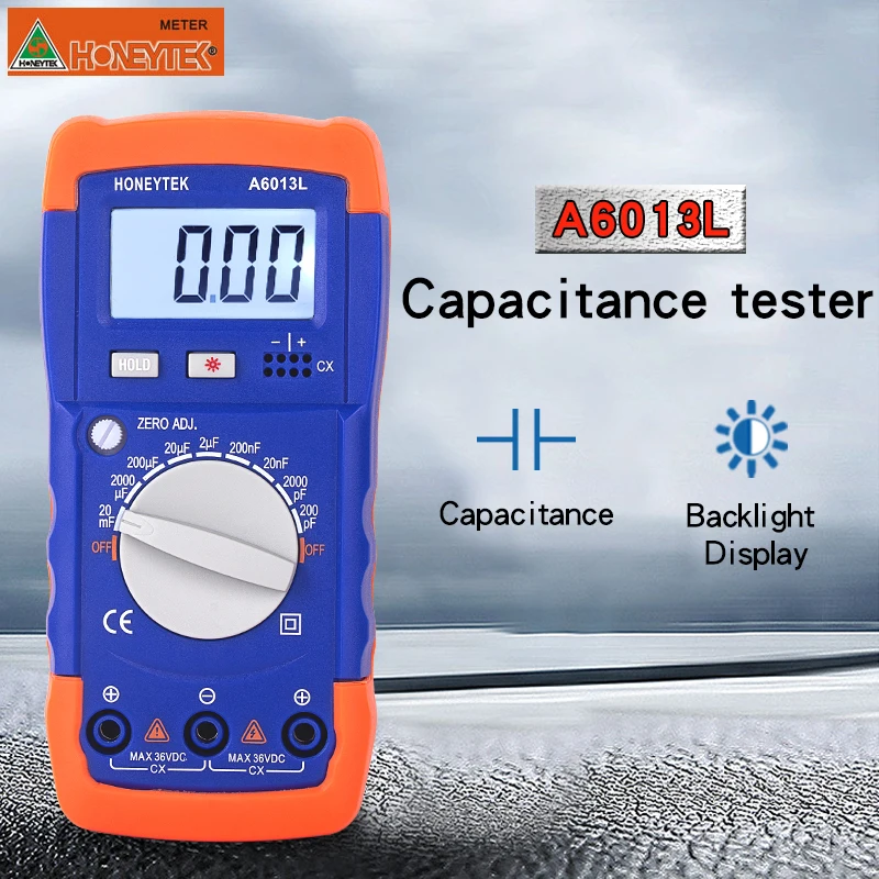 A6013L Портативный цифровой мультиметр с подсветкой AC/DC Амперметр Вольтметр Ом метр тестер LCR4070D Ручной ЖК-дисплей мультиметр для измерения напряжения метр - Цвет: A6013L
