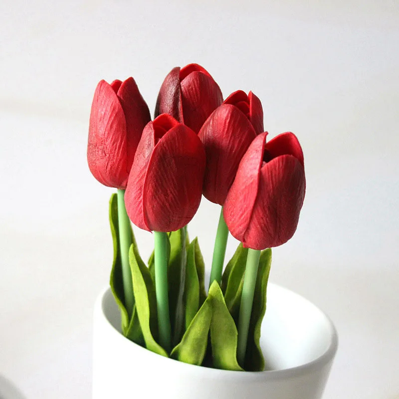 10 шт. тюльпаны искусственные цветы настоящий тач искусственная кожа para decora букет