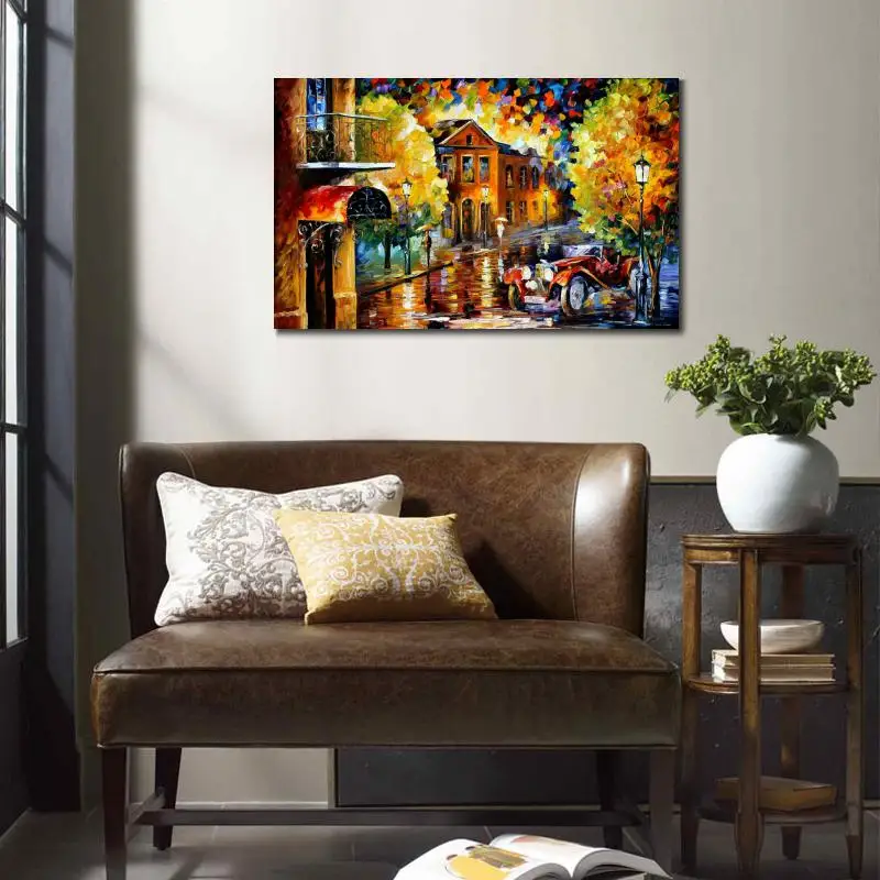 Beste Hedendaagse Kunst Jaguar Mes Olieverf Canvas Mooie Landschap Foto Voor Muur Decor