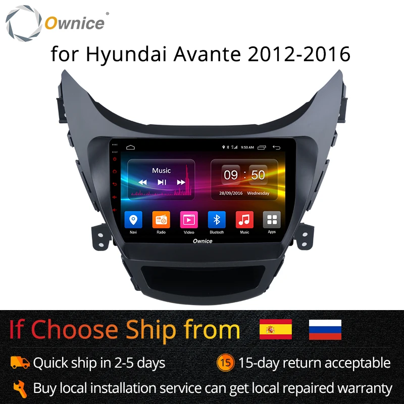 Ownice K1 K2 Eight Core 1024*600 Android 8.1 Car Radio Player DVD gps For Hyundai Avante 2012 2013 2014 2015 2016 with 32GB | Автомобили и