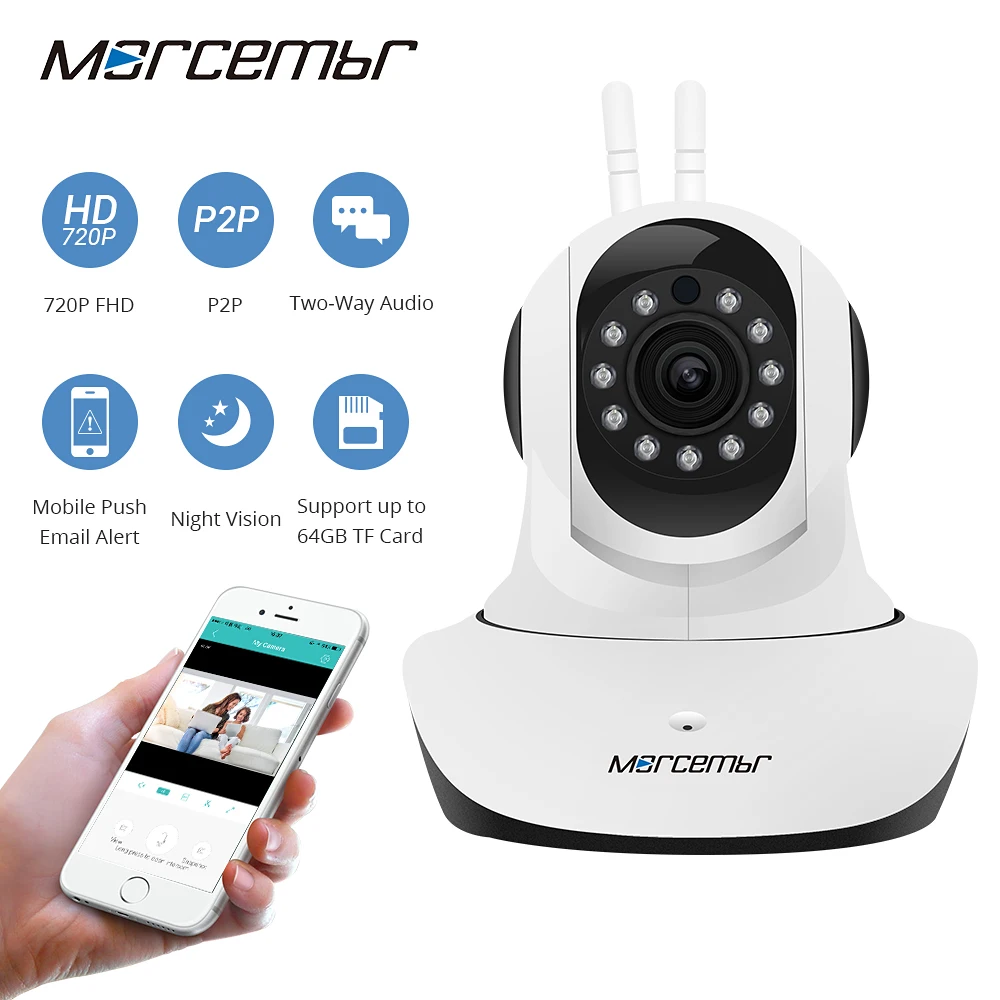 Morcembr 1MP 720P CCTV Camera Baby Monitor IP Outdoor Mini Network Cameras Wifi Surveillance | Безопасность и защита