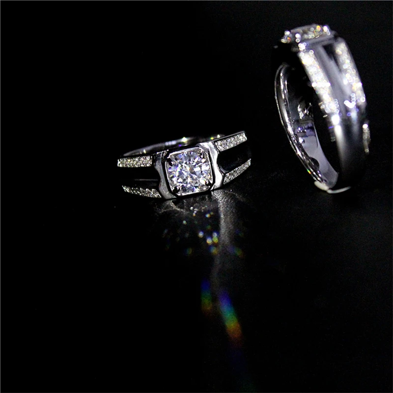 Мужское кольцо с бриллиантом Moissanite 100% золото 9 к d цвет VVS национальным