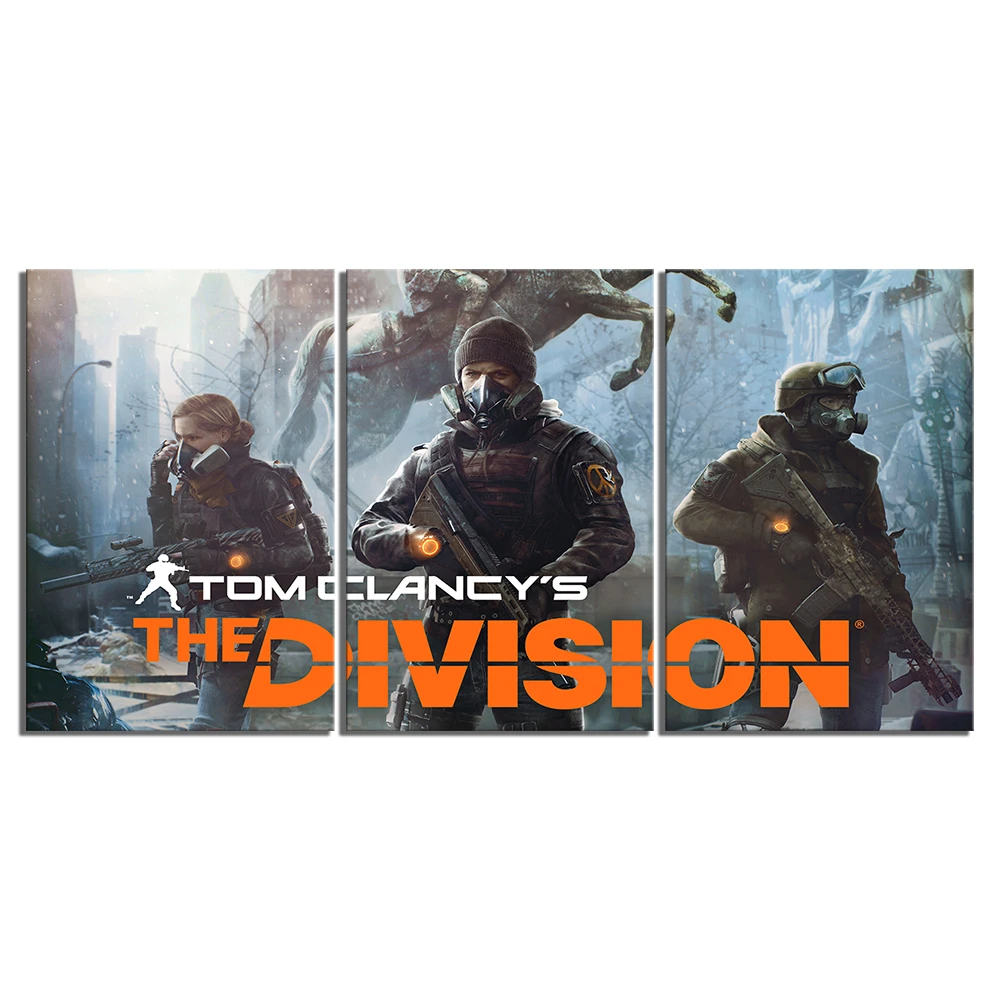 3 шт. HD Solider картины Tom Clancys The Division Shoot Game плакаты постеры художественное полотно