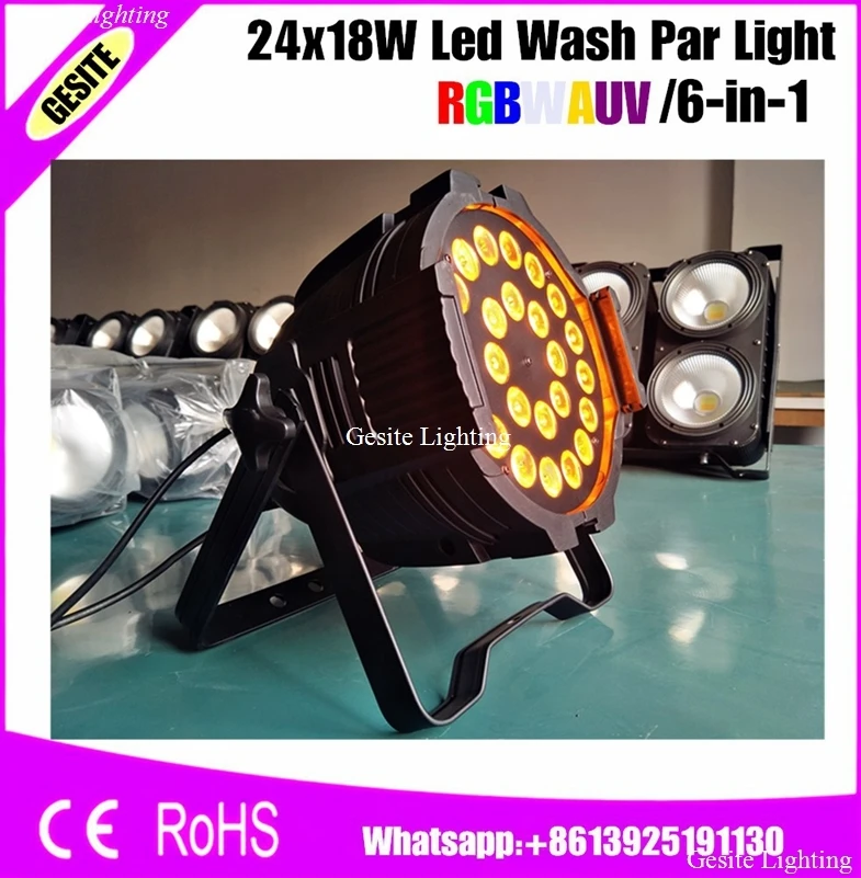 Бесплатная доставка 2 шт./лот 24x18 Вт 6 в 1 rgbwa uv led china par light|par light|rgbwa uvled light |