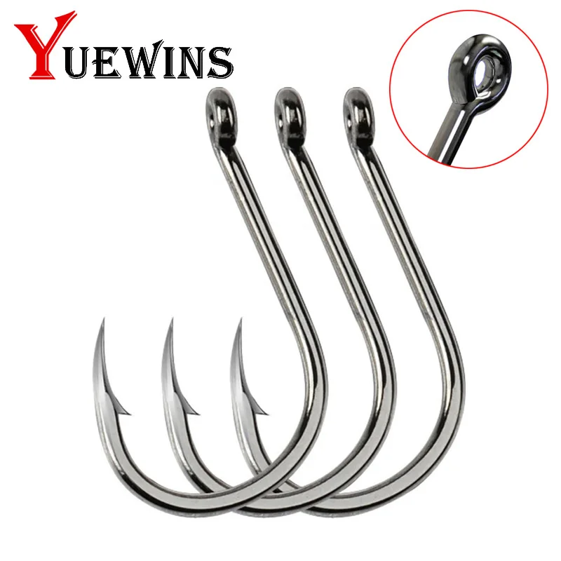 30 шт./лот 2 # 12 рыболовный крючок из высокоуглеродистой стали кольцевой для червя