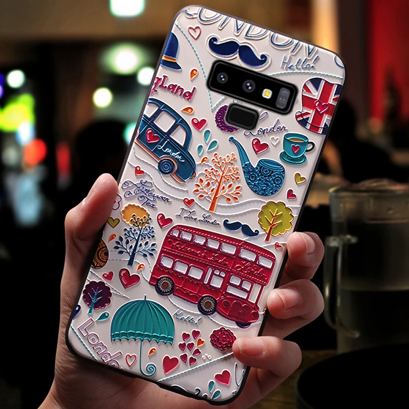 Coque cover case For Samsung Galaxy Note 9 8 Note9 Silicon Silicone 3D Cute mobile On Original luxury phone Back cases | Мобильные