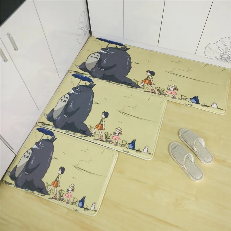 New Totoro Mat Super Soft Coral Fleece Cartoon rugs and carpets for home living room Anti-slip Kitchen carpet Bathroom Carpet | Дом и сад
