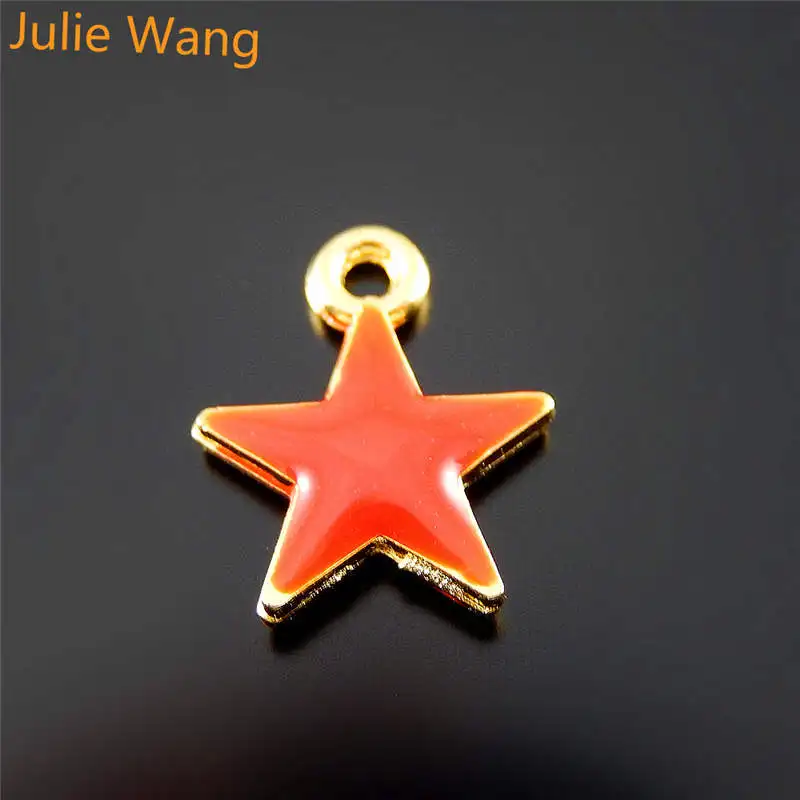 Подвесная эмалированная подвеска Julia Wang 10 шт. красная синяя маленькая с пятью