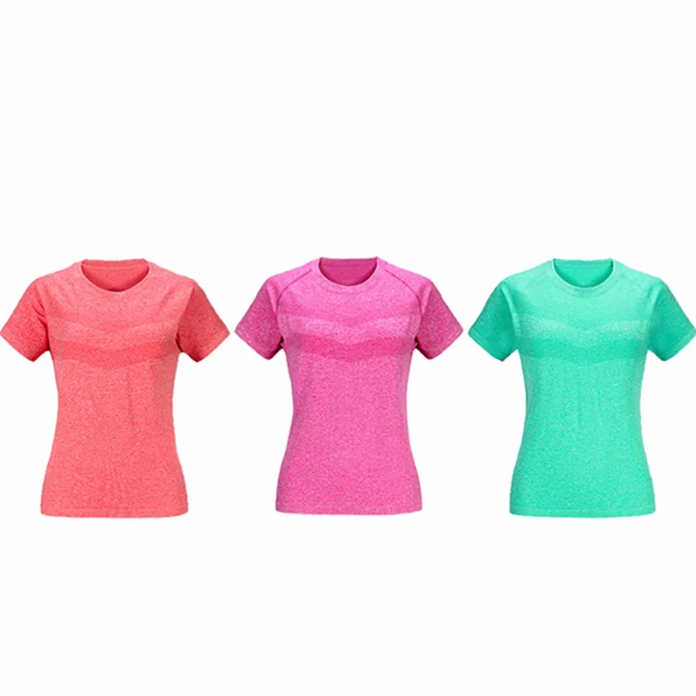 Ursfur женские короткий рукав T_shirts Повседневная Фитнес быстрое высыхание женский