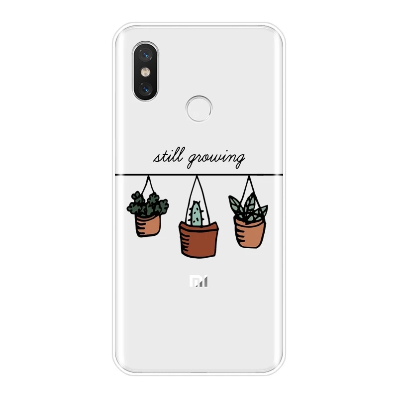 Чехол для Телефона С КАКТУСОМ и цветами Xiaomi MI A1 A2 Lite Mi5 Mi6 Mi8 силиконовая Мягкая