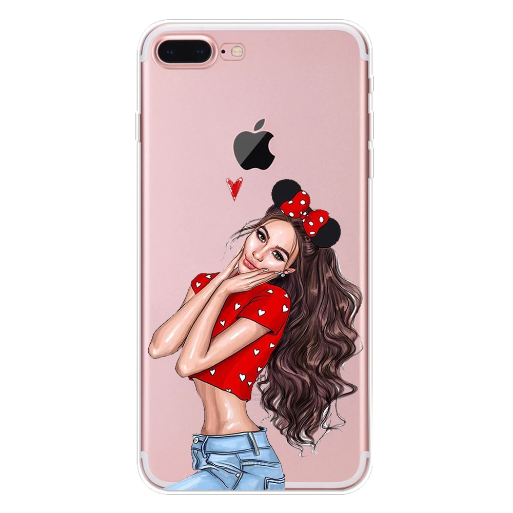 Мягкий чехол из ТПУ для iphone 7 8 6 6S Plus X XS Max XR 5 5S SE силиконовый Модный милый