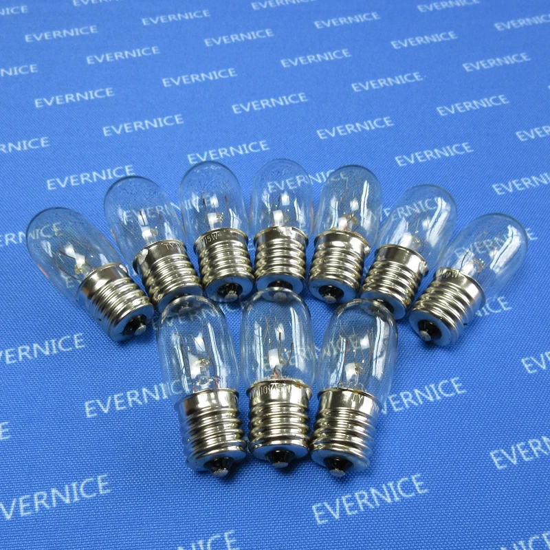 

10 PCS Sewing Machine Light BULB E17 110V 15W for Fridge, Microwave & Others