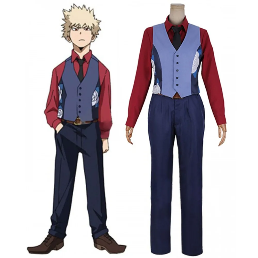 

Cosplaydiy Custom Made My Hero Academia: Two Heroes Boku No Hero Akademia Katsuki Bakugou Cosplay Costume Halloween Suit L320