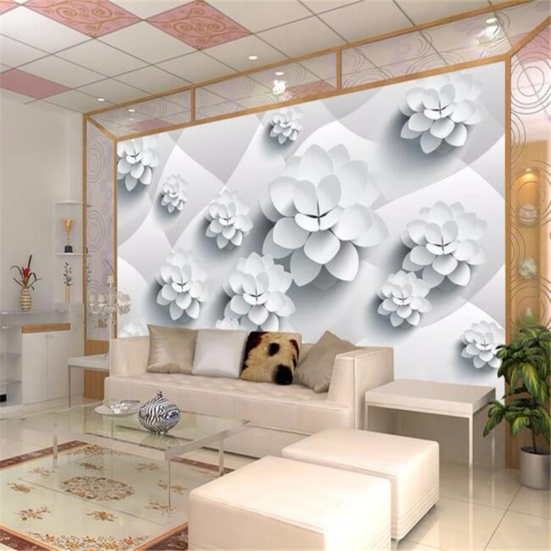 3D пользовательские фото обои для стен 3 d современный минималистский ТВ цветы