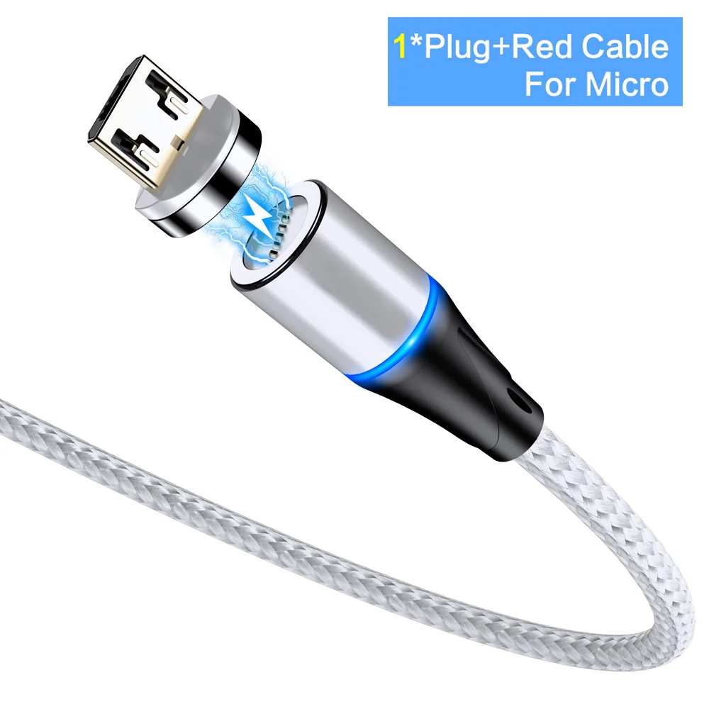 1m Sliver For Micro 5А Магнитный кабель Micro Usb type C супер быстрая зарядка телефона Microusb type-C магнитное зарядное устройство Usb C для Iphone X huawei Xiaomi - Цвет: 1m Sliver For Micro