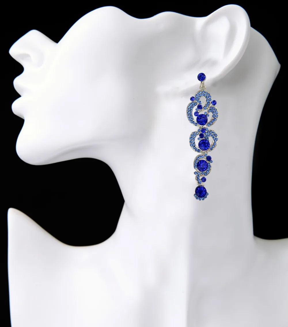 5 Colors Bohemian Luxury Fashion Drop Earring Bridal Crystal Rhinestone Long Earrings For Women Wedding Jewelry Free Shipping | Украшения и