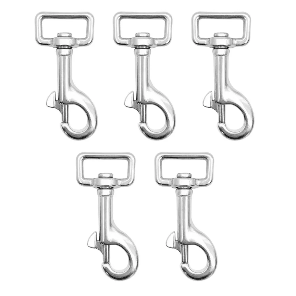 316 stainless steel Square Eye Swivel Bolt Snap Hook 60/66/73mm Diving Clip Marine Yacht Rigging Hardware for Diving Set of 5