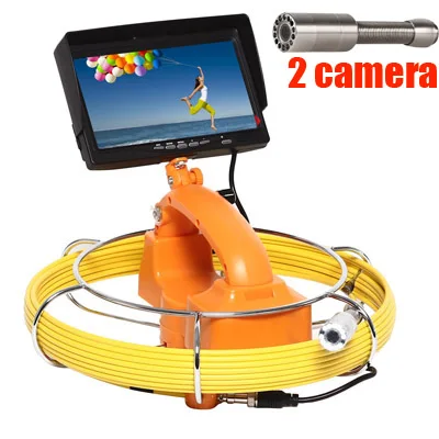 DVR 2 camera Новинка 960P AHD Счетчик Счетчика DVR Аудио трубы стены канализационная Инспекционная камера система 60 м труба видео Змея эндоскоп камера с аудио - Цвет: DVR 2 camera