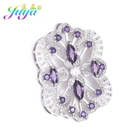 juya handmade gold floating flower pendant connectors accessories for diy women sweater pearls bracelet necklace making supplies