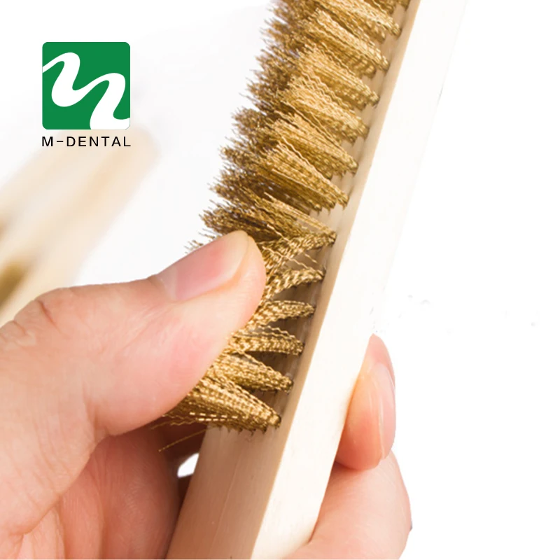 2 шт. Стоматологическая Материал Медь щетка с деревянной ручкой для очистки