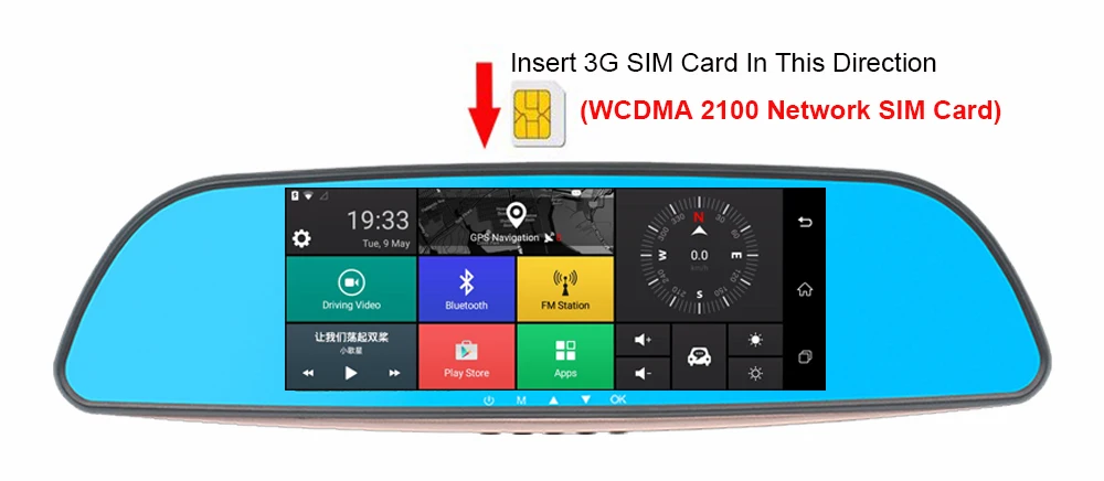 Kampacar привод регистратор авто видео рекордер для автомобилей Android 3g gps Автомобильный видеорегистратор Wifi Bluetooth зеркало заднего вида с камерой два видеорегистратора