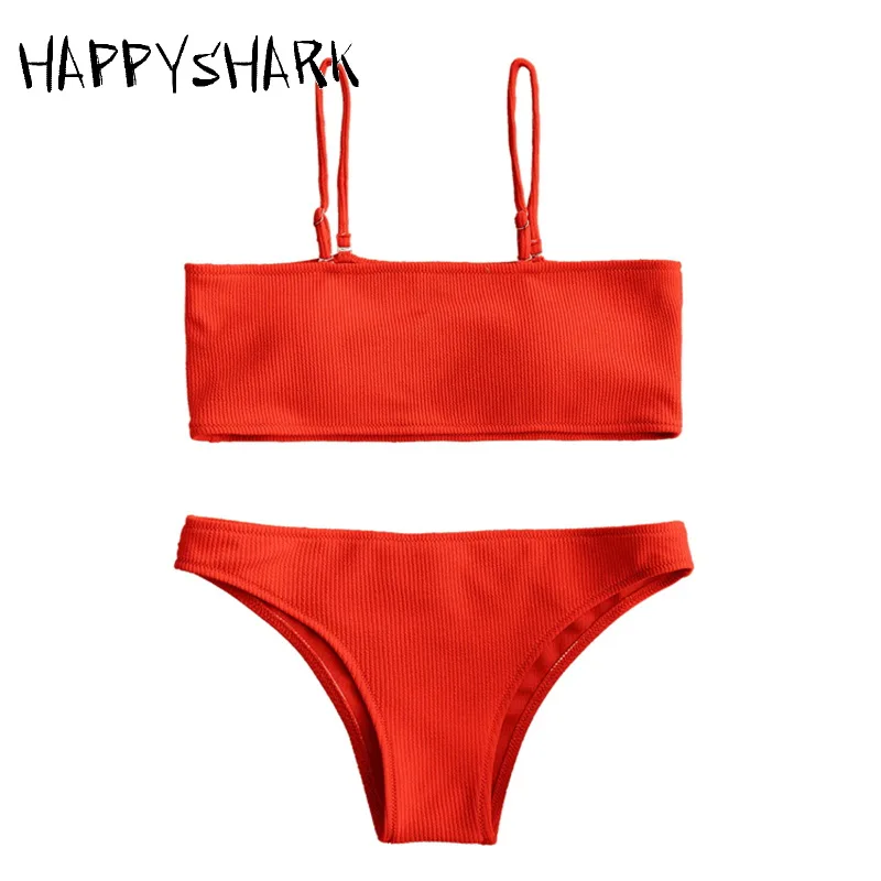 HAPPYSHARK новинка 2018 года бикини бандо женский купальник из ткани в полоску