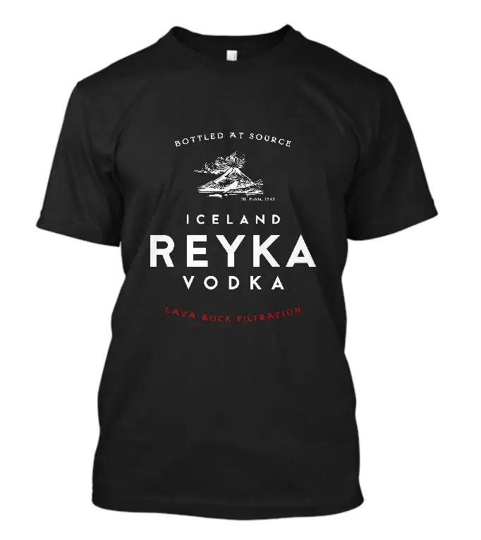 Новая Черная футболка Reyka Vodka Iceland Glacier Drink Alcohol|Футболки| |