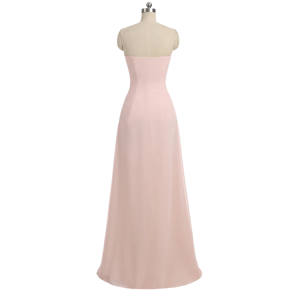 Шифоновые длинные платья подружки невесты длиной до пола недорогие для