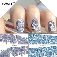 2 patternsset blooming flower nail art water decals transfer sticker stickers for nails