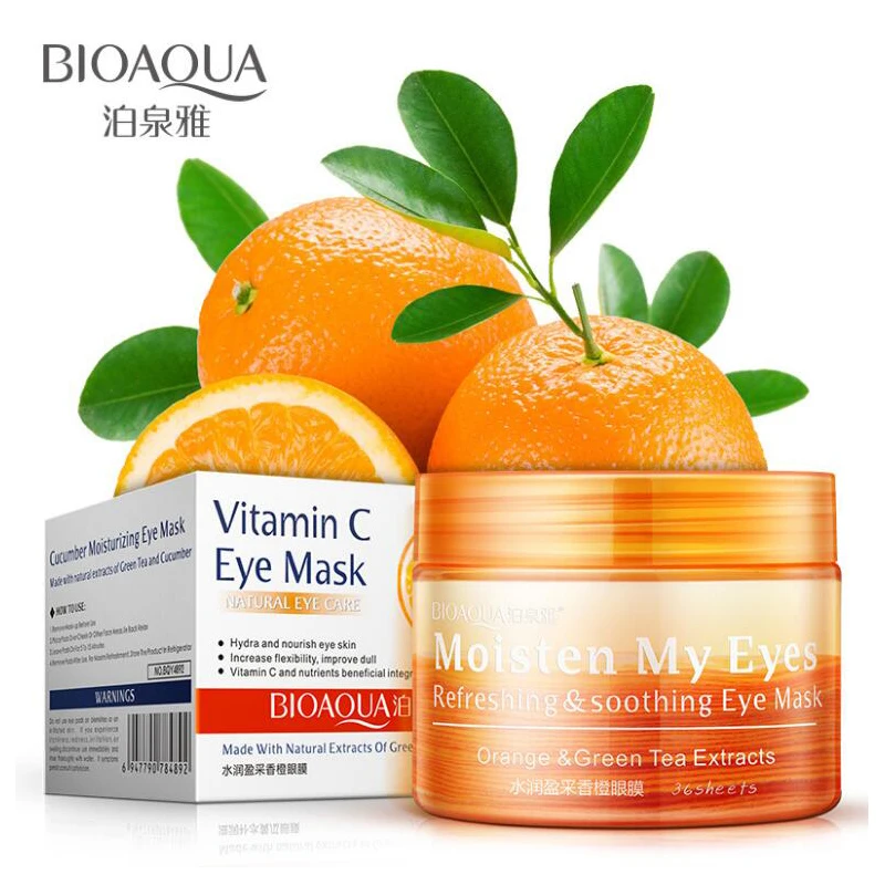 

36 pcs/bottle BIOAQUA Orange Moisturizing Eye Mask Refreshing Soothing Nourish Moisturizing Gentle Skin Care Women