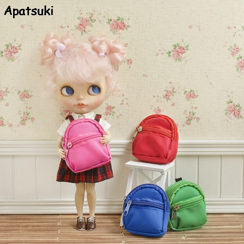 Оптовая продажа модный однотонный рюкзак для куклы 1:6 6 шт./лот Blythe Барби