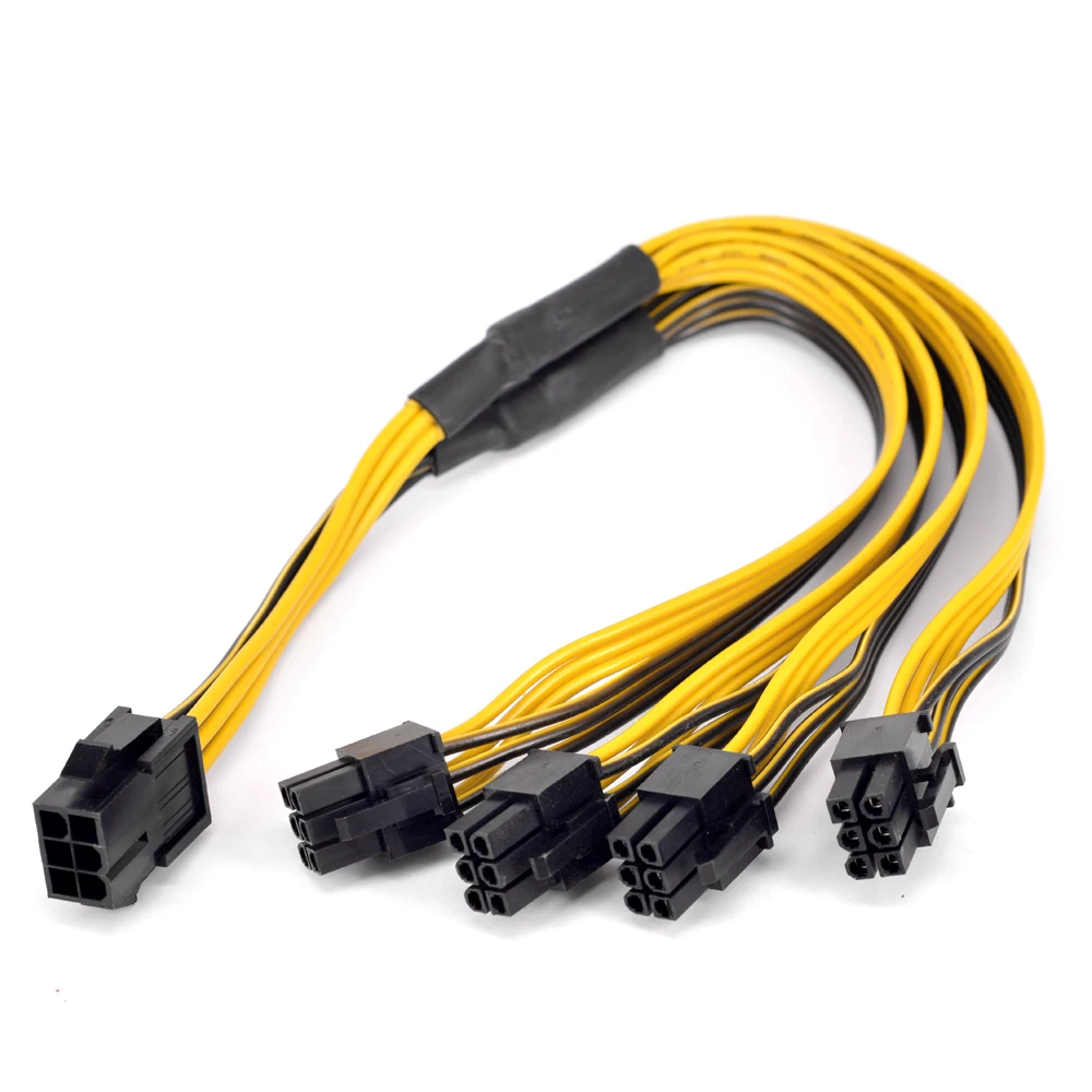 Удлинительный кабель PCI-e 6-контактный с 1 на 4 разъемами папа видеокарта PCIe порт