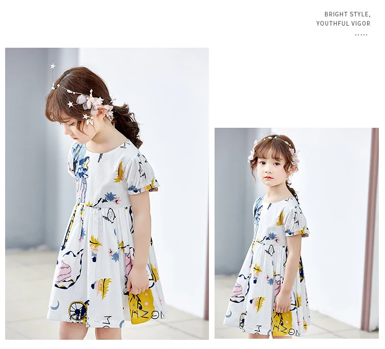 Children's Wear Girl Dress Summer Kids Princess Big Little Korean Edition girls party dress Floral little clothing | Детская одежда