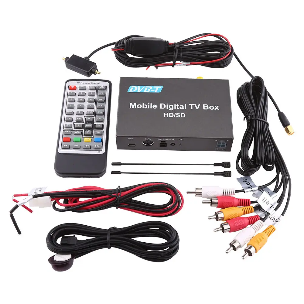 DVB-T HD/SD цифровая Автомобильная ТВ-приставка аналоговый тюнер приемник сигнала