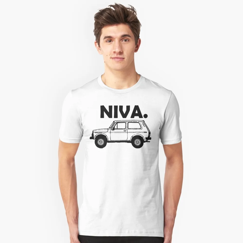 Футболка Lada Niva русская машина внедорожник 4X4 Новинка 2019 хлопковая футболка с